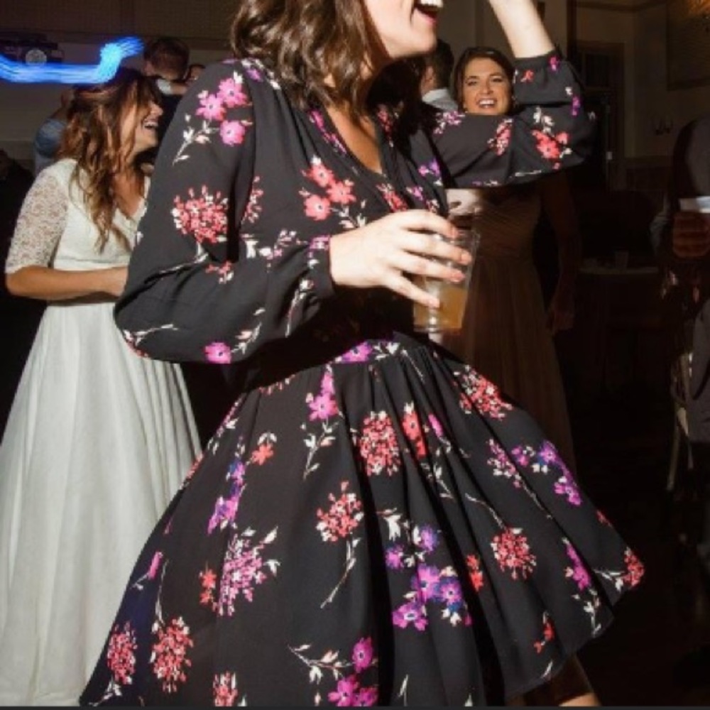 Express black and floral dress